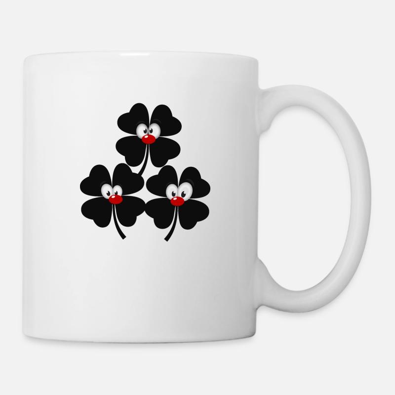 comic schwarze kleeblätter - Tasse - Weiß