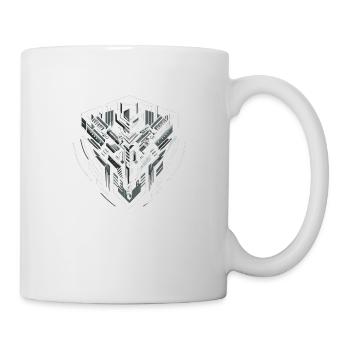 Monochromes Mech-Herz - Tasse - Weiß - Rechts