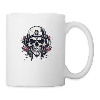 skull and punk totenkopf designe - Tasse - Weiß - Rechts