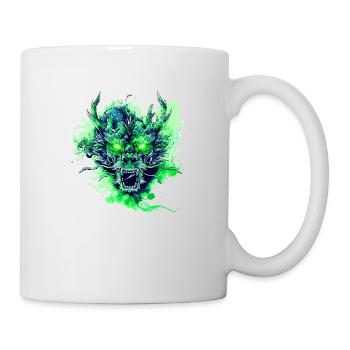 Grüner Drache - Tasse - Weiß - Rechts