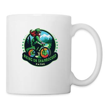 Radfahren auf Kleeblättern Saint Patrick's Day 24 - Tasse - Weiß - Rechts