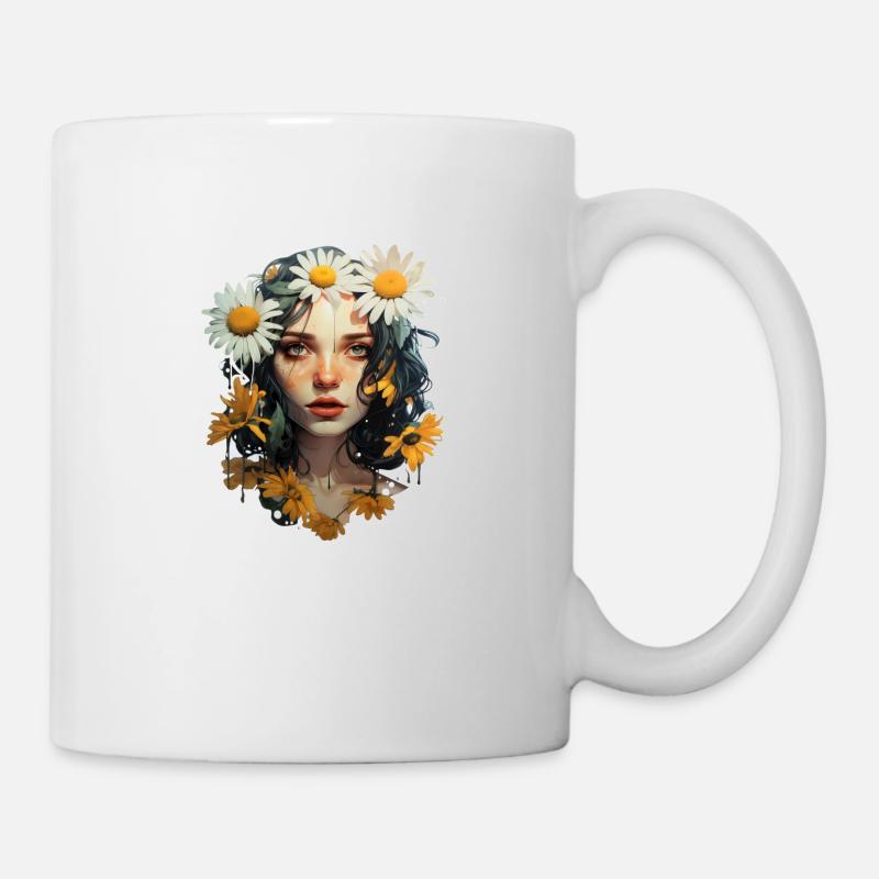 Margeriten Mädchen - Tasse - Weiß