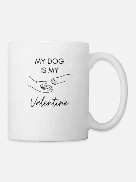 Mon chien est mon valentin - Mug blanc - blanc
