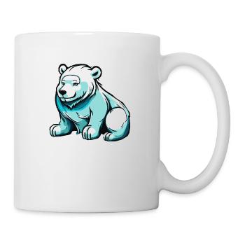 Little cute polar bear in winter - Mug - white - Right