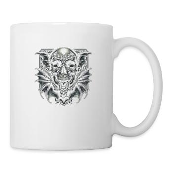 Dark Wings: Totenkopf und Fledermaus - Tasse - Weiß - Rechts