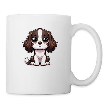 Digitale Illustration des niedlichen Springer Spaniel-Hundes - Tasse - Weiß - Rechts