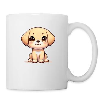 Digitale Illustration eines niedlichen Labrador-Hundes - Tasse - Weiß - Rechts