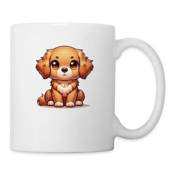Digitale Illustration eines niedlichen Golden Retrievers - Tasse - Weiß - Rechts