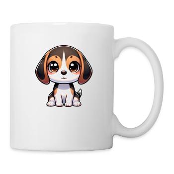 Digitale Illustration des niedlichen Beagles - Tasse - Weiß - Rechts