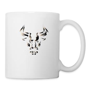 Stier Stierkopf Kopf Logo Steak Beast Gym Horn - Tasse - Weiß - Rechts