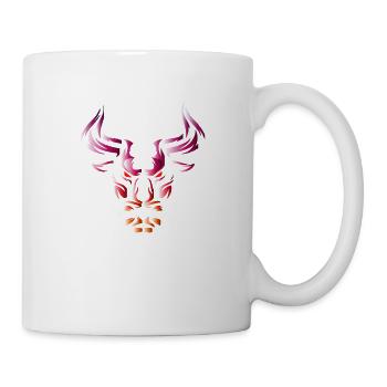 Stier Stierkopf Kopf Logo Steak Beast Gym Horn - Tasse - Weiß - Rechts