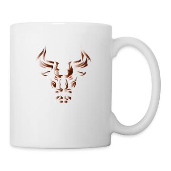 Stier Stierkopf Kopf Logo Steak Beast Gym Horn - Tasse - Weiß - Rechts