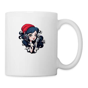 black headed gothic streamer with microphone - Tasse - Weiß - Rechts
