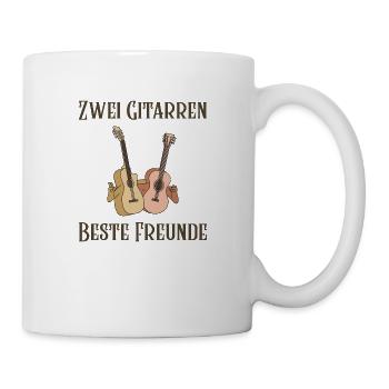Zwei Gitarre - Beste Freunde - Tasse - Weiß - Rechts