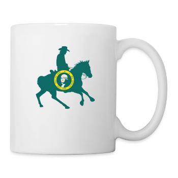 Flagge des Bundesstaates Washington Cowboy - Tasse - Weiß - Rechts