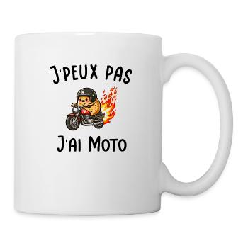 J'peux pas j'ai moto - Mug blanc - blanc - Droite