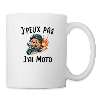 J'peux pas j ai moto - Mug blanc - blanc - Droite