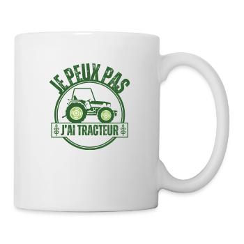 J'peux pas j'ai Tracteur - Mug blanc - blanc - Droite