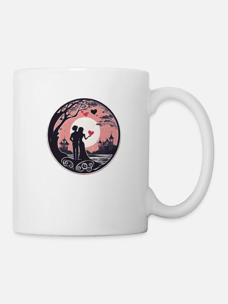 valantines day couple - Tasse - Weiß