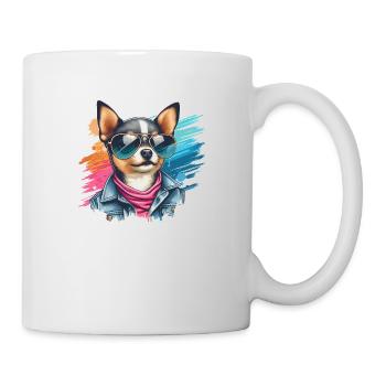 Chihuahua Splash Kunst - Tasse - Weiß - Rechts