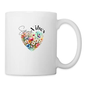 Spring Vibes - Floral Heart Design - Mug - white - Right