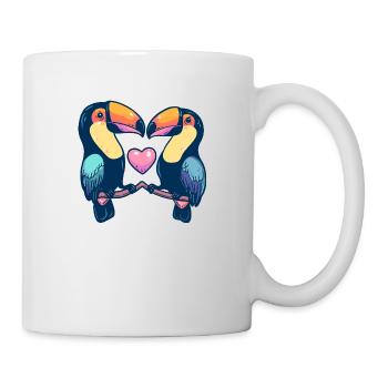 Tukan Vogel Paar Liebe Couple Verliebt - Tasse - Weiß - Rechts