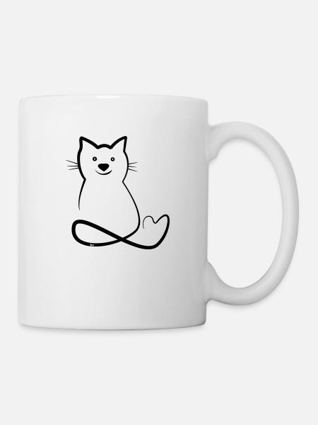 Katze/Cat Love Bo-Grafik - Tasse - Weiß