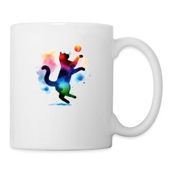 spielende Katze aquarell - Tasse - Weiß - Rechts