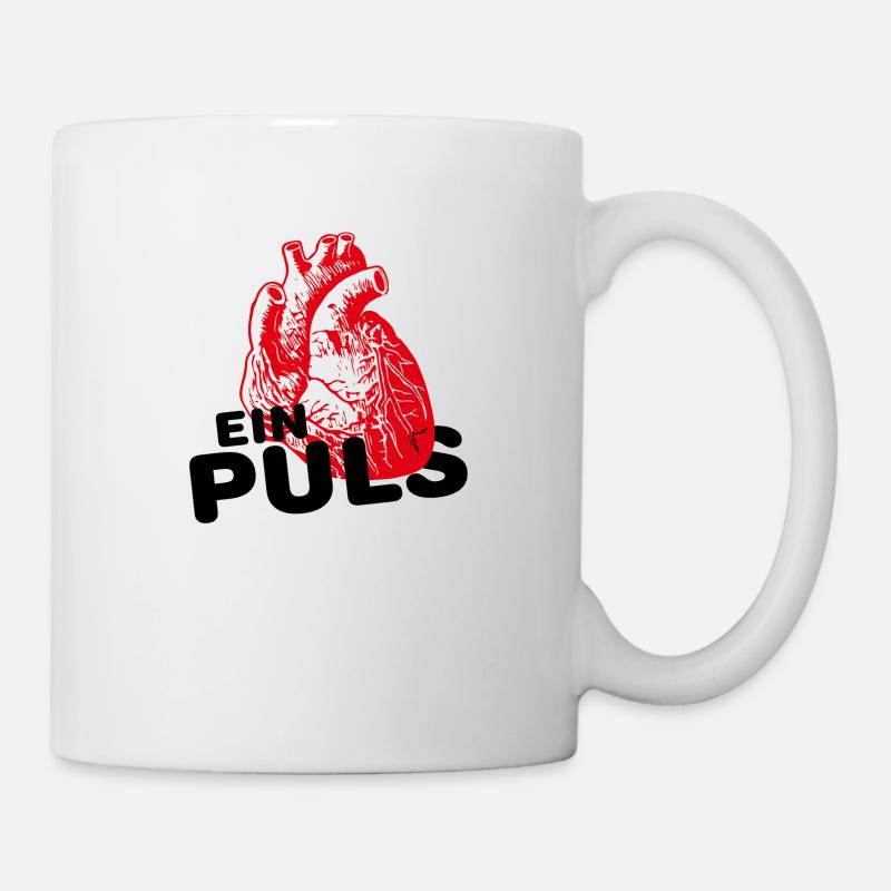 Ein Puls - Herz - Tasse - Weiß
