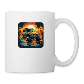 Offroad 4x4 Off-Road Vehicle Four Wheel Drive Outdoor SUV Truck - Mug - white - Right