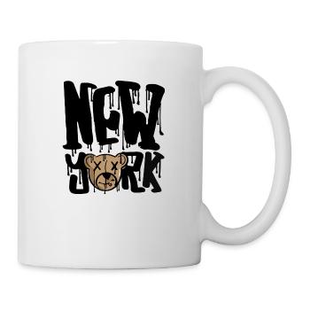new york, bear,style - Tasse - Weiß - Rechts