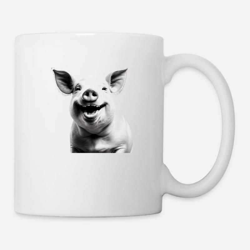 Das Glückliche Schwein - Tasse - Weiß