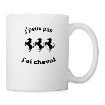 je peux pas j ai cheval - Mug blanc - blanc - Droite