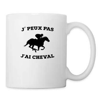 je peux pas j ai cheval - Mug blanc - blanc - Droite