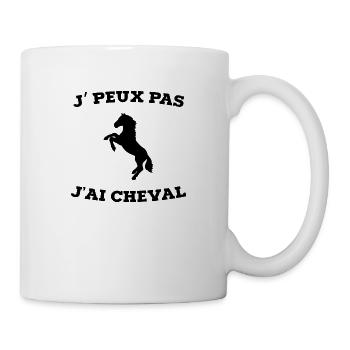 je peux pas j ai cheval - Mug blanc - blanc - Droite