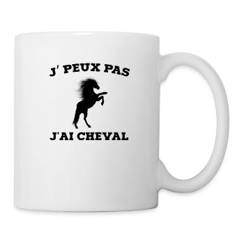 je peux pas j ai cheval - Mug blanc - blanc - Droite
