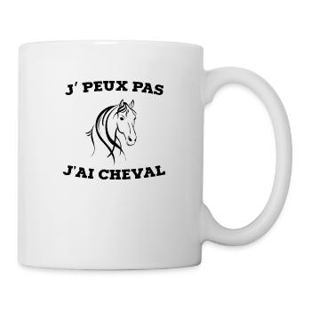 je peux pas j ai cheval - Mug blanc - blanc - Droite