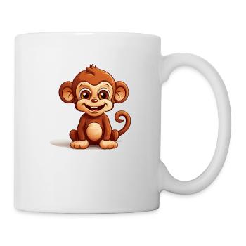 Logo de singe mignon - Mug blanc - blanc - Droite