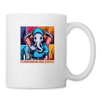I live being colorful - Tasse - Weiß - Rechts