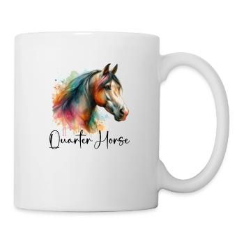 Quarter Horse Head with Watercolor Lettering - Mug - white - Right