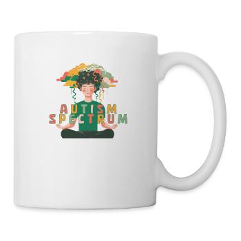 Happy autism spectrum child meditating thoughts. - Mug - white - Right