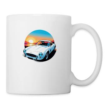 Oldtimer Sonnenuntergang - Tasse - Weiß - Rechts
