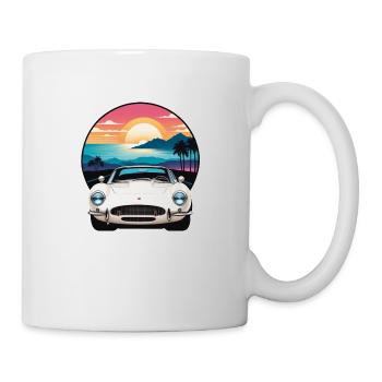 Oldtimer Sonnenuntergang - Tasse - Weiß - Rechts