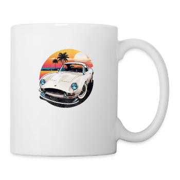 voiture vintage couché de soleil - Mug blanc - blanc - Droite