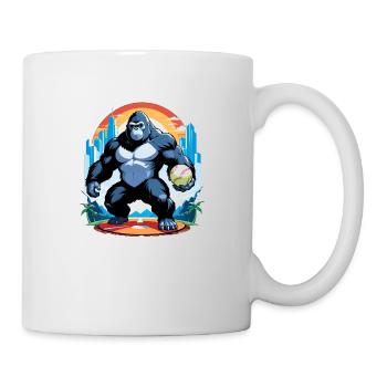 Gorilla with Gold Chain - Mug - white - Right