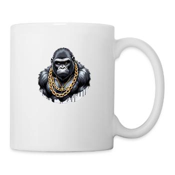 Gorilla with Gold Chain - Mug - white - Right