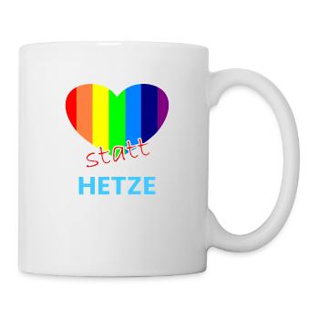 Herz statt Hetze - Tasse - Weiß - Rechts