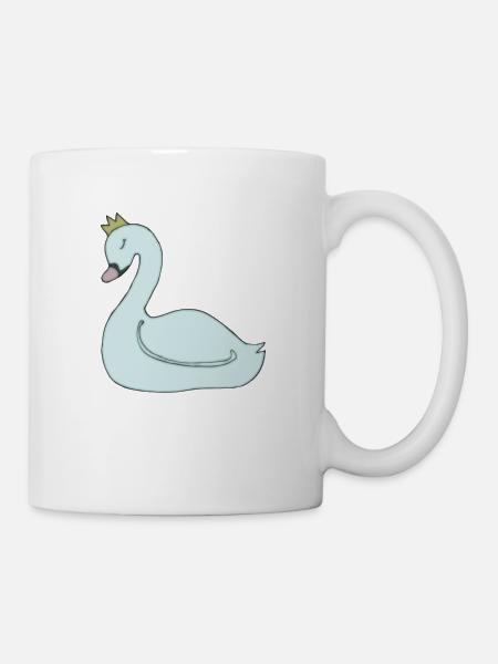 schwan hellblau - Tasse - Weiß