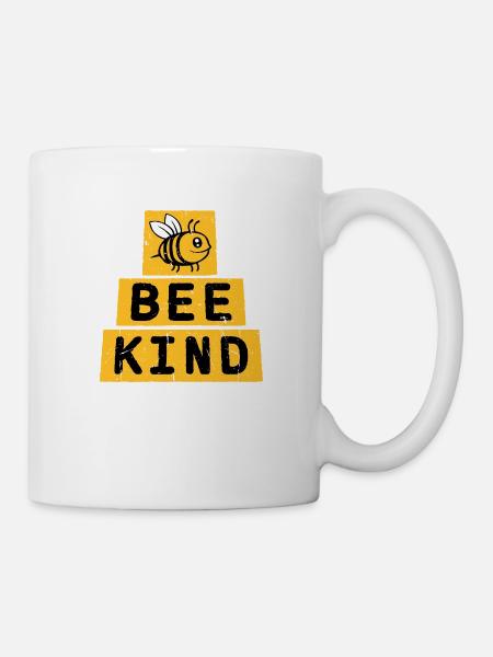 Être gentil mignon miel gentillesse abeille amour source d’inspiration - Mug blanc - blanc