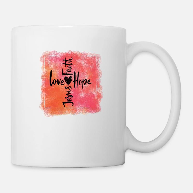 Amour, foi, espérance, Jésus - Mug blanc - blanc